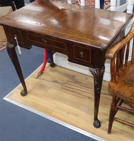 An 18th century walnut lowboy W.88cm